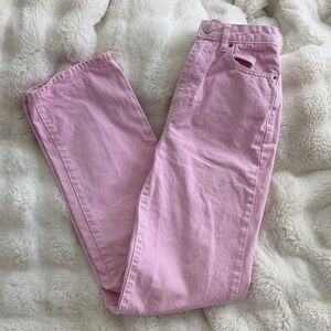 PacSun Light Pink High-Rise Straight Leg Jeans